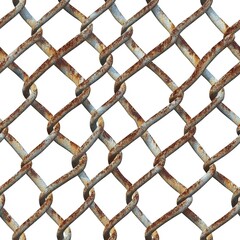 Close-up of a Rusty Chain Link Fence