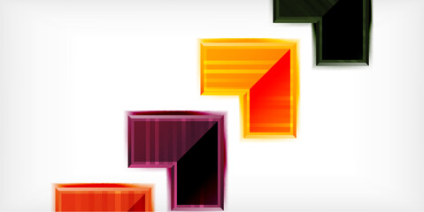 Aufkleber - Arrow symbols created with 3d effects and line texture geometric abstract background