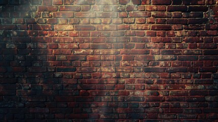 Poster - Rustic Red Brick Wall with Soft Light Effects