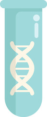 Canvas Print - This vector illustration features a blue test tube containing a dna double helix structure, ideal for topics like genetics and biotechnology