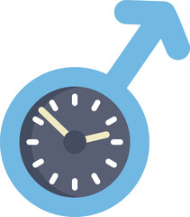 Poster - Clock with male gender symbol as its hand showing time limit for pregnancy or other time sensitive male health issues