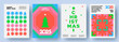 © Tanya - Happy New Year 2025. Set of modern trendy Xmas card, banner, cover, poster in bright open colors and geometric minimalist style with simple shapes of snowflakes, Christmas tree and number 2025 design.
