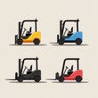 © Hafiz - Forklift vector art set flat color minimalist, with copy space