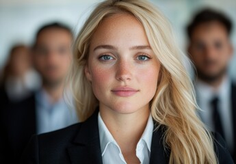 Canvas Print - Confident businesswoman with blonde hair