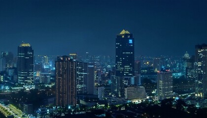  The skyline stretches majestically against the horizon.  