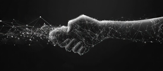 Wall Mural - Digital Handshake: Connecting Through Technology