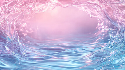Wall Mural - Flowing water frame with soft waves and light reflection