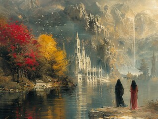 Poster - Enchanted Castle in a Dreamlike Landscape