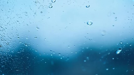 Wall Mural - close-up of water drops on window glass, 4k