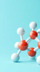 Wall Mural - colorful molecule structure on a turquoise background.
