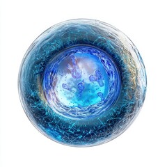 Poster - Isolated Blue Cell with Biology Concept in 3D Render