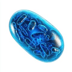 Poster - Isolated Blue Cell Illustration with Biology Concept