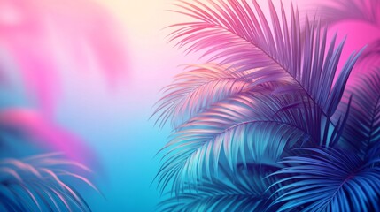 Poster - A colorful background with a palm tree in the foreground