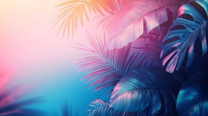 Poster - A colorful background with a bunch of green leaves