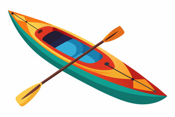 Rowing boat vector over white