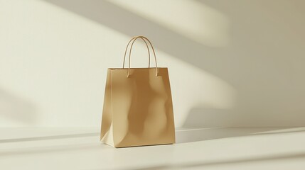 Poster - Isolated Paper Shopping Bag with Soft Shadows