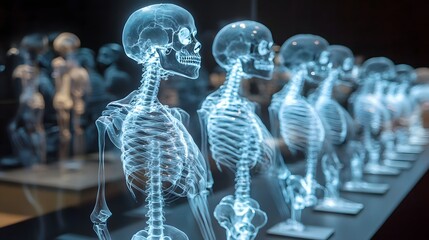 Wall Mural - 16. A holographic model of human bones, showing internal structures with x-ray effects