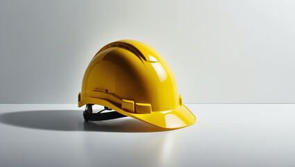 Yellow construction helmet on white backgroundCreate with Generative AI