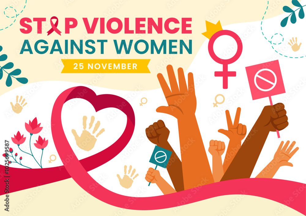 International Day for the Elimination of Violence Against Women Vector ...