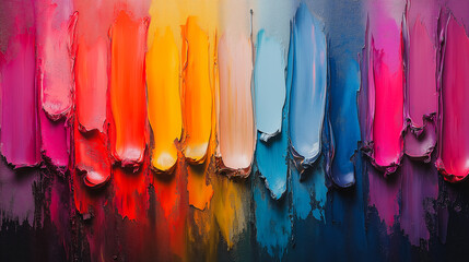 Poster - A painting of many different colors of lipstick. The painting is a rainbow of colors, with each color representing a different shade of lipstick