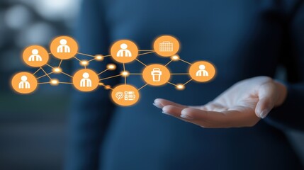 Poster - Digital Network Connections in Business Concept