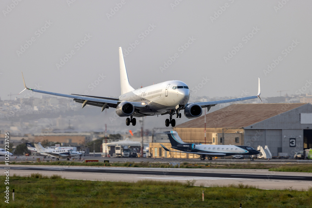 Luqa, Malta - October 10, 2024: Fly4 Airlines Boeing 737-8K5 (REG: EI ...
