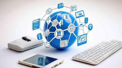 Poster - Digital Connectivity and Technology Concept Illustration