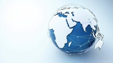 Poster - Globe with Network Connections on Blue Background