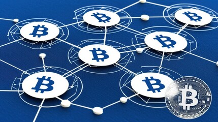 Poster - Digital Cryptocurrency Network Connection Illustration