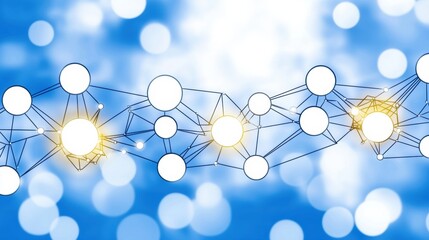 Poster - Abstract Connections in a Light Blue Background