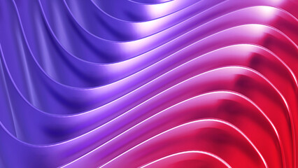 Wall Mural - Purple red striped pattern background, 3d lines design, abstract minimal metallic background.