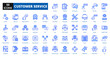 © Zero_wing - Customer service blue icon collection set. includes customer, service, support, client, advice, quality, satisfaction, reliable