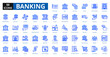© Zero_wing - Banking blue icon collection set. Includes invest, trust, calculate, rise, give, save, investment, money, payment