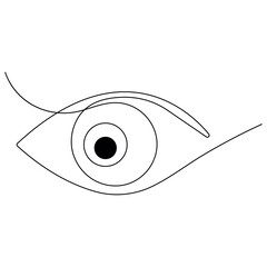 Wall Mural - Eyes  continuous one line drawing outline vector icon