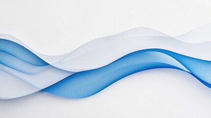 Poster - Soft blue waves undulate peacefully, inviting tranquility against a pristine white canvas