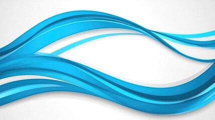Poster - Soft blue waves flow over a white background, evoking calm and inspiration