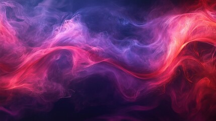 Poster - Abstract colorful smoke waves, vibrant hues of red and purple, ethereal background