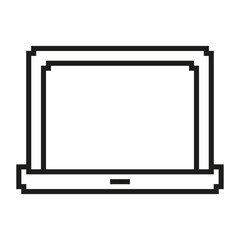 Fototapete - Laptop Pixelated Icon. Pixel Art of a Portable Computer for Work and Technology. Isolated Vector Illustration