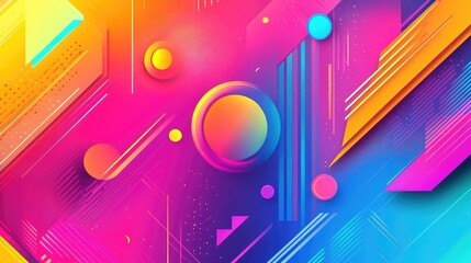 Poster - vibrant neon abstract background with bright colors