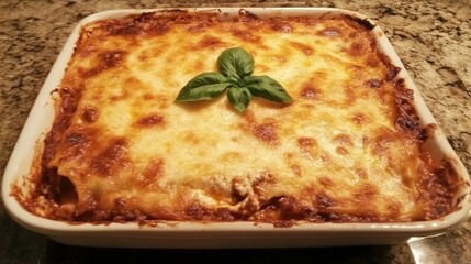 Poster - Classic Meat Lasagna from a Top View Perspective