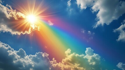 Sticker - Rainbow and Sunlight in Sky