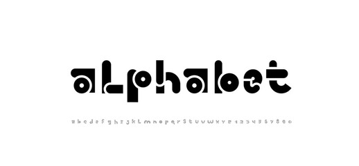 Leinwandbilder - Quirky font, alphabet in the cartoon style