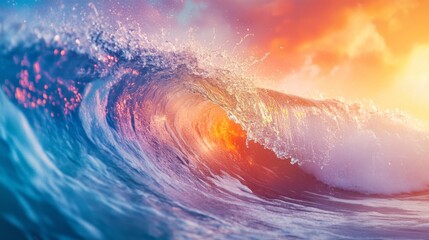 Canvas Print - Majestic Ocean Wave at Sunset