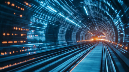 abstract  tunnel showing the future of digital technology