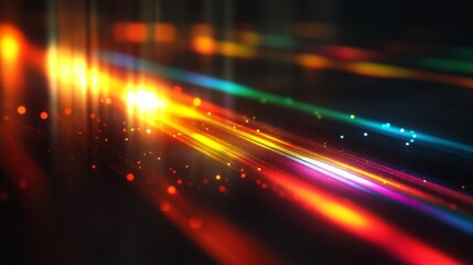 Poster - Vibrant Light Streaks on Dark Background