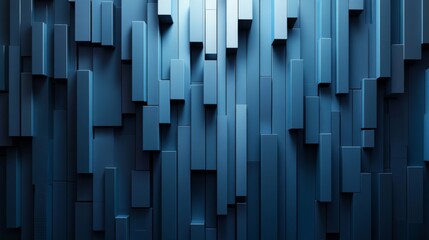 Wall Mural - Geometric Abstract Blue 3D Panel Background