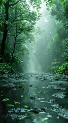 Rainy Forest Path - Nature Photography