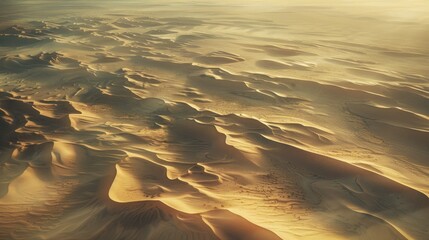 Sticker - Aerial View of Rolling Sand Dunes in the Desert