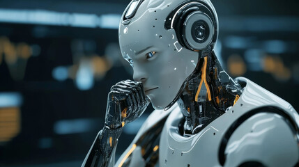 Poster - A robot trader uses artificial intelligence to automatically buy and sell stocks. This AI analyzes financial charts to create trading strategies.