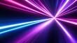 © Aliaksandr Siamko - Abstract neon purple and blue light beams on black background for futuristic design